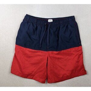 WAVE ZONE - MEN'S BLUE & RED SWIM TRUNKS - MESH LINER -  SIZE M -